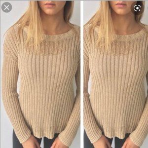Alice + Olivia Loose Knit Metallic Woven Sweater
